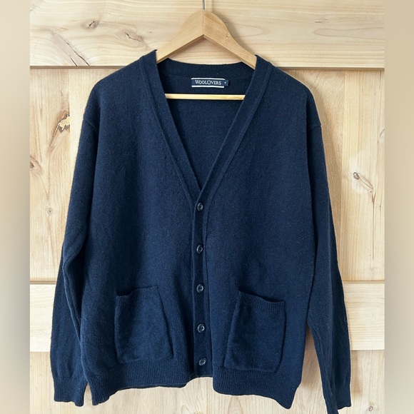 WoolOvers Other - WoolOvers Men's Grannycore 100% Lamb’s Wool Normcore Cardigan, Navy Medium. EUC.